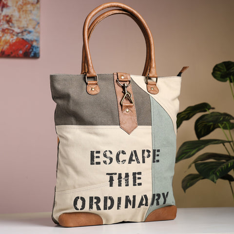 Escape The Ordinary Canvas Tote (ORIGINAL LEATHER)