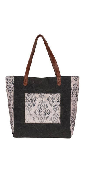 MIA UP-CYCLED CANVAS TOTE, BLACK