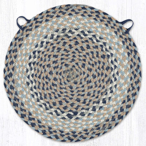 CH-05 Blue/Natural Jute Chair Pad 15.5"x15.5"