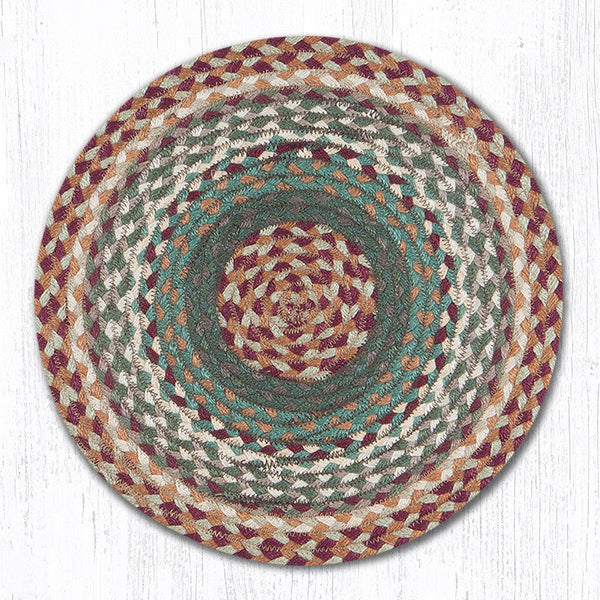 CH-413 Buttermilk/Cranberry Jute Chair Pad 15.5"x15.5"