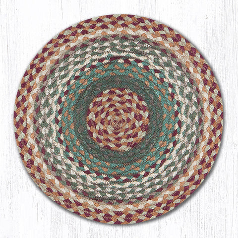 CH-413 Buttermilk/Cranberry Jute Chair Pad 15.5"x15.5"