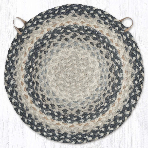 CH-890 Gray/Sand/Ivory Jute Chair Pad 15.5"x15.5"