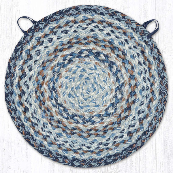 CH-9-119 Denim Jute Chair Pad 15.5"x15.5"