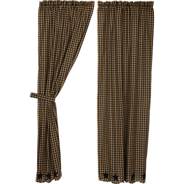 Black Star Scalloped Panel Set of 2 84x40