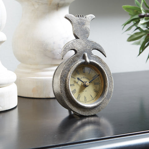 Folk Tulip Table Clock  DIMENSIONS: 6.25"HX X3.75"W X 3"D