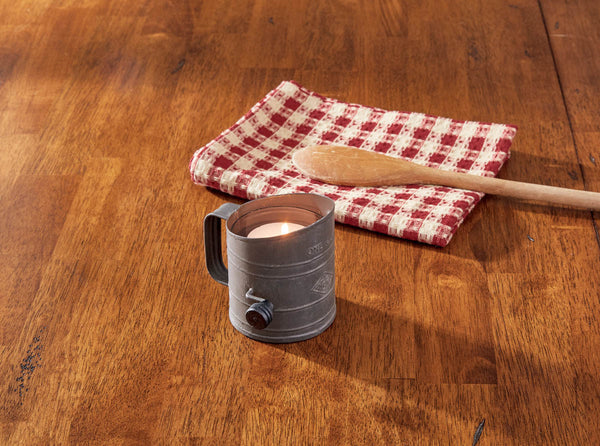 Sifter Votive, Inspired by vintage antique flour sifters, these votive candle holder are perfect for your antique, primitive, country or farmhouse style kitchen decor.