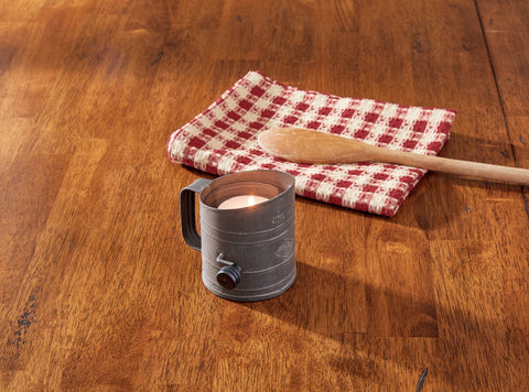 Sifter Votive, Inspired by vintage antique flour sifters, these votive candle holder are perfect for your antique, primitive, country or farmhouse style kitchen decor.