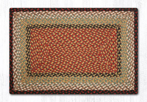 RC-19 Burgundy/Mustard Oblong Braided Rug 20"x30"