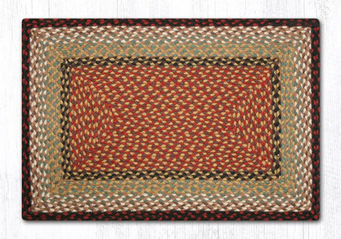 RC-19 Burgundy/Mustard Oblong Braided Rug 20"x30"