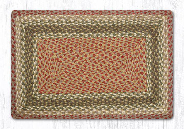 RC-24 Olive/Burgundy/Gray Oblong Braided Rug 20"x30"