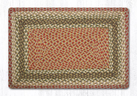 RC-24 Olive/Burgundy/Gray Oblong Braided Rug 20"x30"