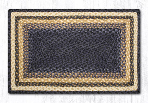 RC-79 Lt. Blue/Dk. Blue/Mustard Oblong Braided Rug 20"x30"