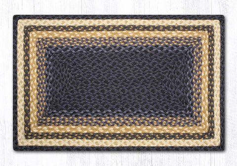 RC-79 Lt. Blue/Dk. Blue/Mustard Oblong Braided Rug 20"x30"