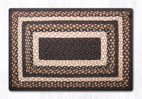 RC-313 Mocha/Frappuccino Oblong Braided Rug 20"x30"