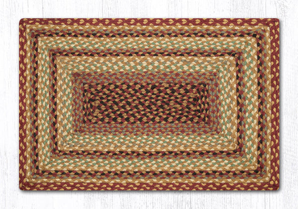 RC-357 Burgundy/Gray/Cream Oblong Braided Rug 20"x30"