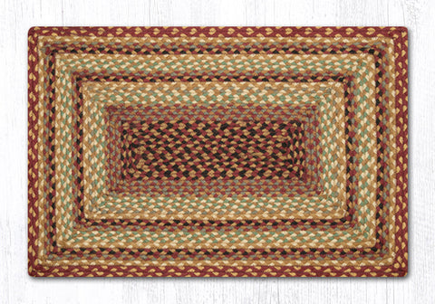 RC-357 Burgundy/Gray/Cream Oblong Braided Rug 20"x30"
