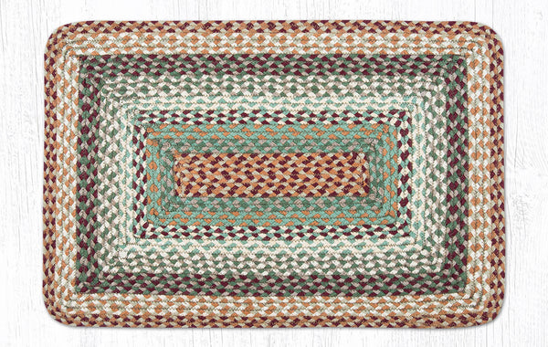 RC-413 Buttermilk/Cranberry Oblong Braided Rug 20"x30"