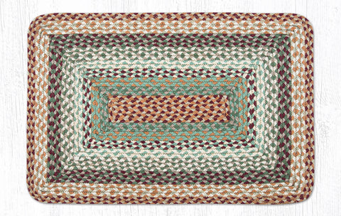 RC-413 Buttermilk/Cranberry Oblong Braided Rug 20"x30"