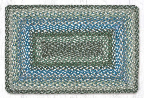 RC-419 Sage/Ivory/Settlers Blue Oblong Braided Rug 20"x30"