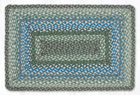RC-419 Sage/Ivory/Settlers Blue Oblong Braided Rug 20"x30"