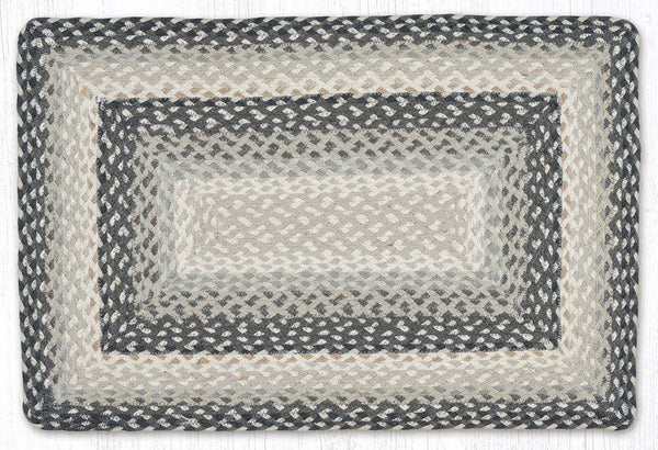 RC-890 Gray/Sand/Ivory Oblong Braided Rug 20"x30"