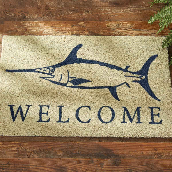 Our Captain's Quarters Doormat will be a wonderful addition to your entryway. It features a swordfish and the word Welcome.