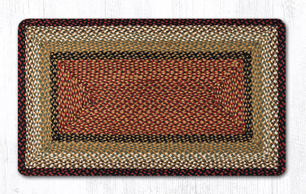 RC-19 Burgundy/Mustard Oblong Braided Rug 27"x45"