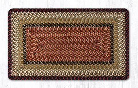 RC-19 Burgundy/Mustard Oblong Braided Rug 27"x45"
