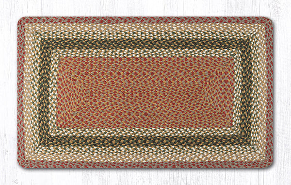 RC-24 Olive/Burgundy/Gray Oblong Braided Rug 27"x45"