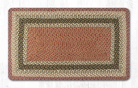 RC-24 Olive/Burgundy/Gray Oblong Braided Rug 27"x45"