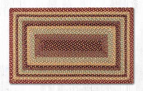 RC-357 Burgundy/Gray/Cream Oblong Braided Rug 27"x45"