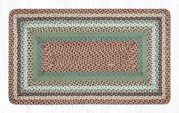 RC-413 Buttermilk/Cranberry Oblong Braided Rug 27"x45"