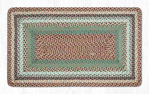 RC-413 Buttermilk/Cranberry Oblong Braided Rug 27"x45"