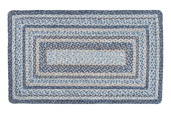 RC-9-119 Denim Oblong Braided Rug 27"x45"