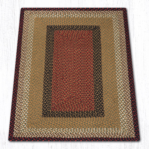 RC-19 Burgundy/Mustard Oblong Braided Rug 3'x5'