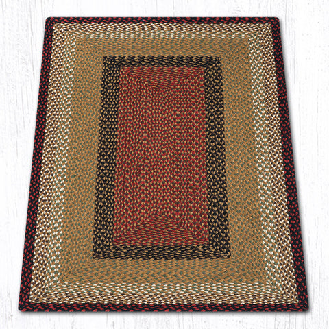 RC-19 Burgundy/Mustard Oblong Braided Rug 3'x5'