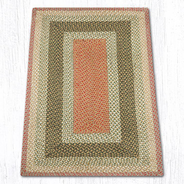 RC-24 Olive/Burgundy/Gray Oblong Braided Rug 3'x5'