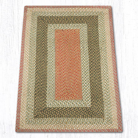 RC-24 Olive/Burgundy/Gray Oblong Braided Rug 3'x5'