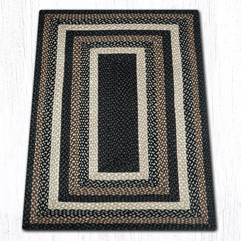 RC-313 Mocha/Frappuccino Oblong Braided Rug 3'x5'