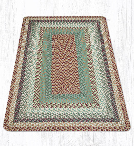 RC-413 Buttermilk/Cranberry Oblong Braided Rug 3'x5'