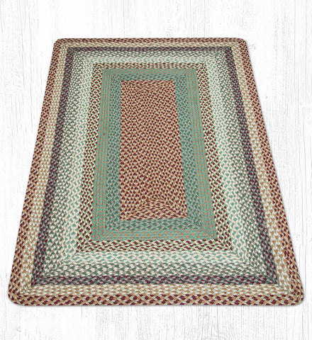 RC-413 Buttermilk/Cranberry Oblong Braided Rug 3'x5'