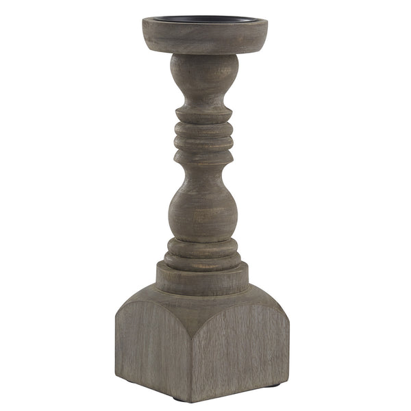 Add character and charm with the Brighton Wood Candlestick. Sure to bring a rustic, vintage look to any environment. Classic turned wood in weathered, distressed finish. Stylish as part of a stunning centerpiece, on the mantel or hearth, or any place that needs an eye-catching visual element. Perfect to enhance any decor style in your living space.