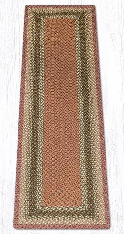 RC-24 Olive/Burgundy/Gray Oblong Braided Rug 2'x8'