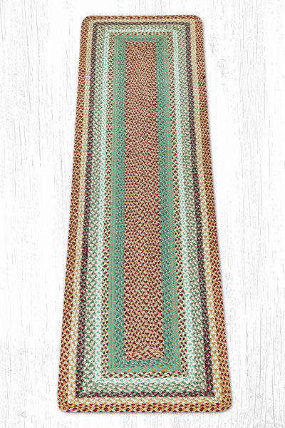 RC-413 Buttermilk/Cranberry Oblong Braided Rug 2'x8'