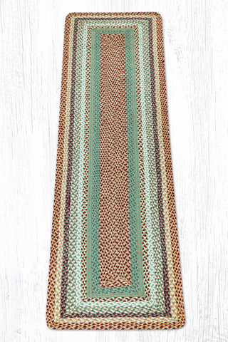 RC-413 Buttermilk/Cranberry Oblong Braided Rug 2'x8'