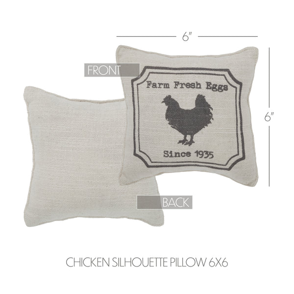Finders Keepers Chicken Silhouette Pillow 6x6