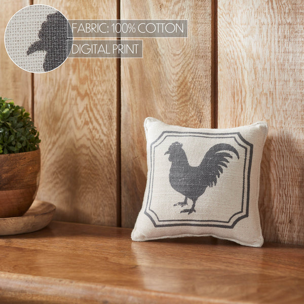 Finders Keepers Rooster Silhouette Pillow 6x6