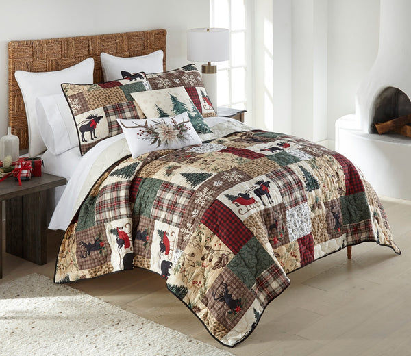 Dashing 3PC Quilt Set – Rustic Winter Cabin Bedding
