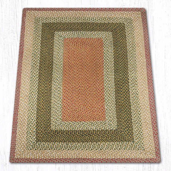 RC-24 Olive/Burgundy/Gray Oblong Braided Rug 4'x6'