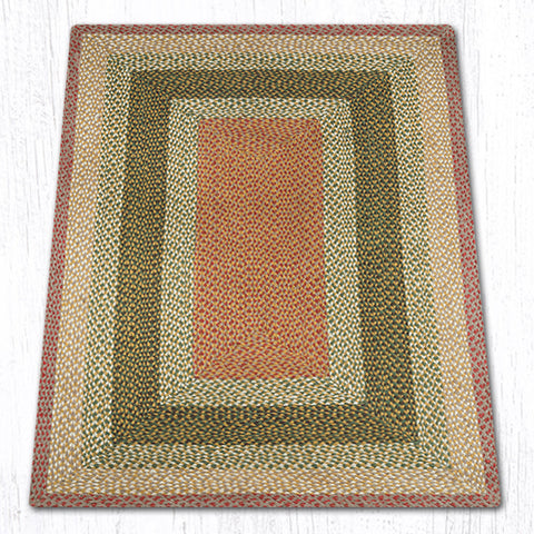 RC-24 Olive/Burgundy/Gray Oblong Braided Rug 4'x6'